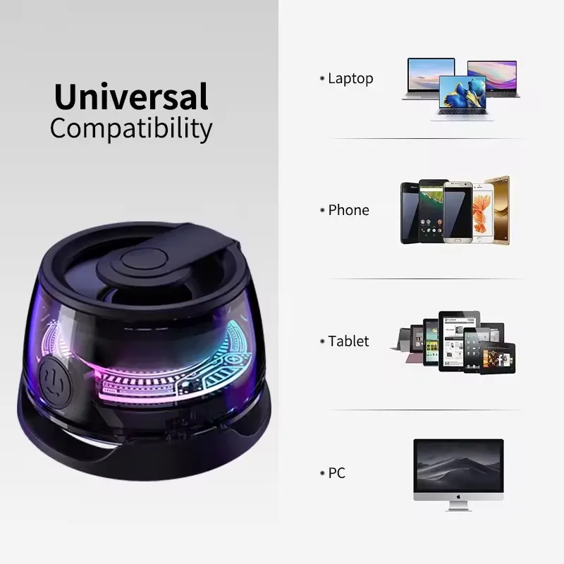 Minialtavoz inalámbrico G100 con Bluetooth, reproductor de música portátil con Subwoofer para deportes al aire libre, RGB, Mini Subwoofer ESTÉREO