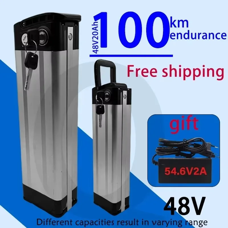 

100% High quality 48V 20ah 30ah 60ah lithium battery pack Silverfish battery 500w lithium-ion 48V electric bicycle 18650 battery