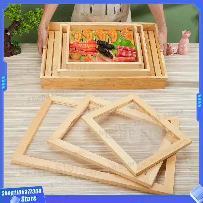 Sukiki Japanese Wooden Box for Beef Vegetable Platter Roast Bird Sashimi Sushi Display Tray Natural Wood Cooking Serving