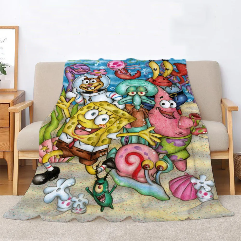 Bed Blankets for Decorative Sofa Blanket for Sofa Decoration S-SpongeBobS Thin Wadding Blanket Oversized 200x300 Fluffy Plaid