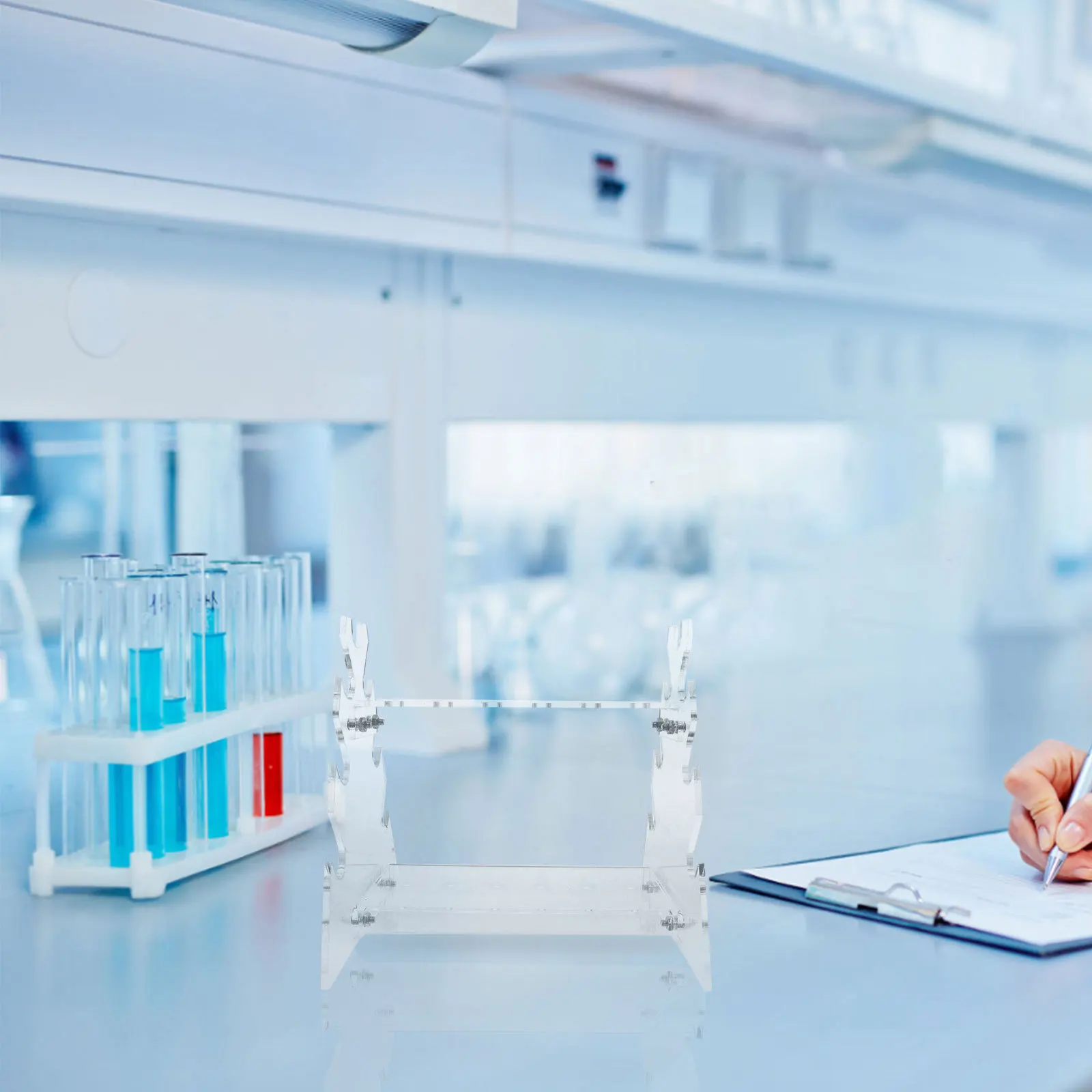 Pipette Storage Rack with Dual Sided Functionality Laboratory Grade Glass Holder for Safe Drying and Organizing Various Tube