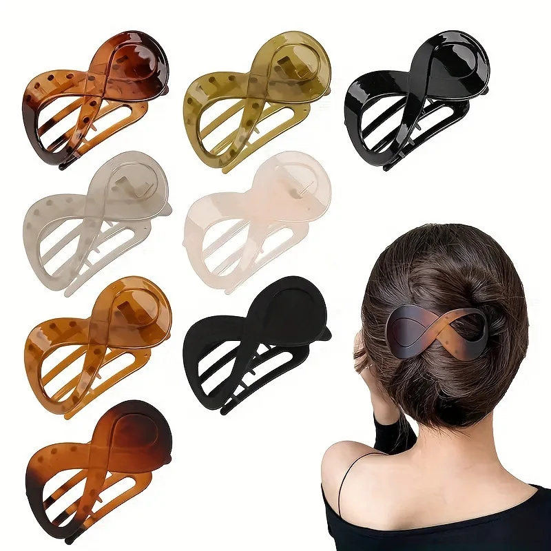 Frosted8シンプルデザイン シャークダックビルヘアクリップ バックオブ