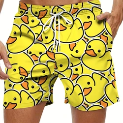 Cool Fashion Duck 3D Printed Pattern Shorts Men's Outdoor Leisure Sports High Quality Quick-drying Leopard Print Men Gym Shorts