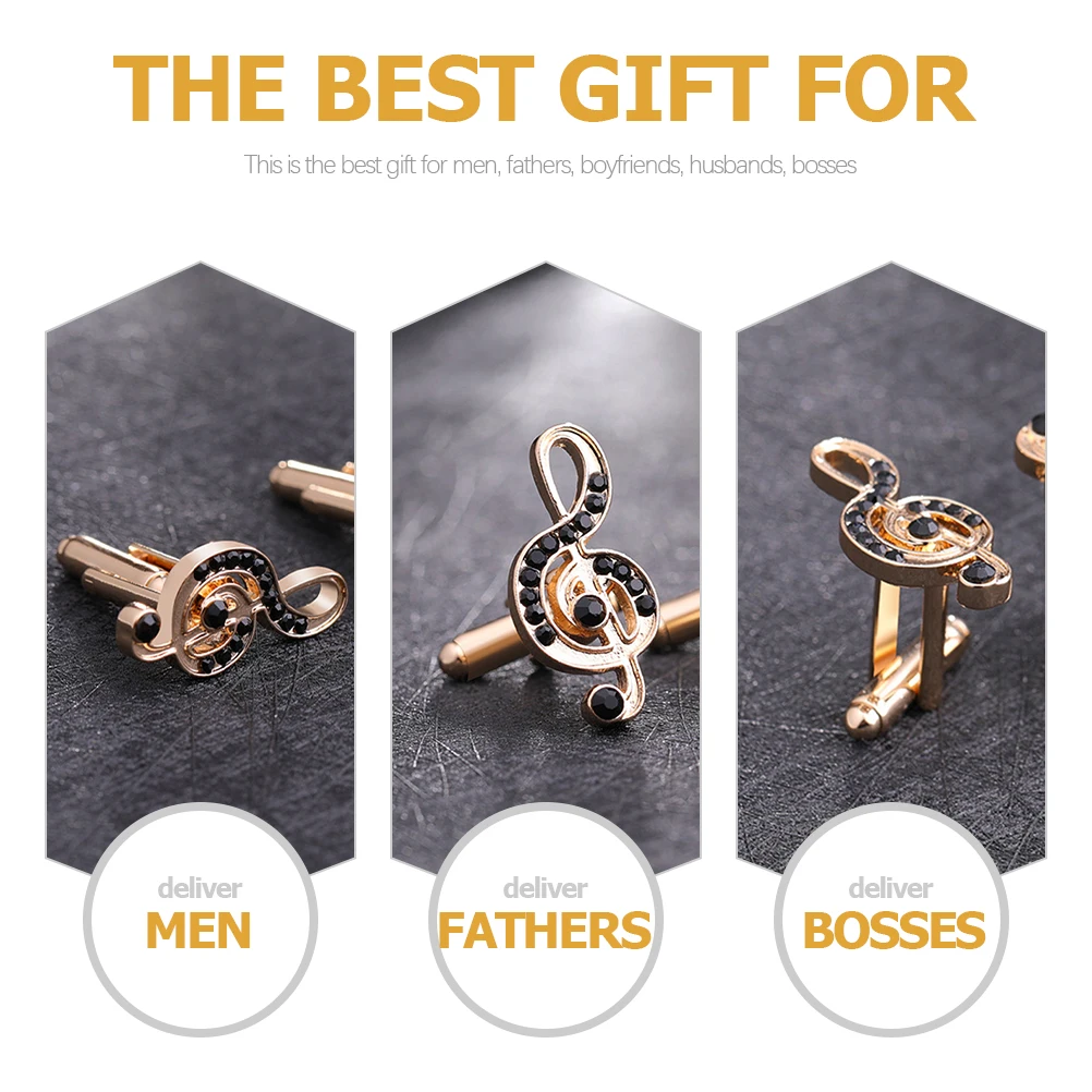 Creative Alloy Shirt Cufflinks Decorative Note Cufflink For Men Formal Business Wedding Festival Sleeve Buckle Buttons