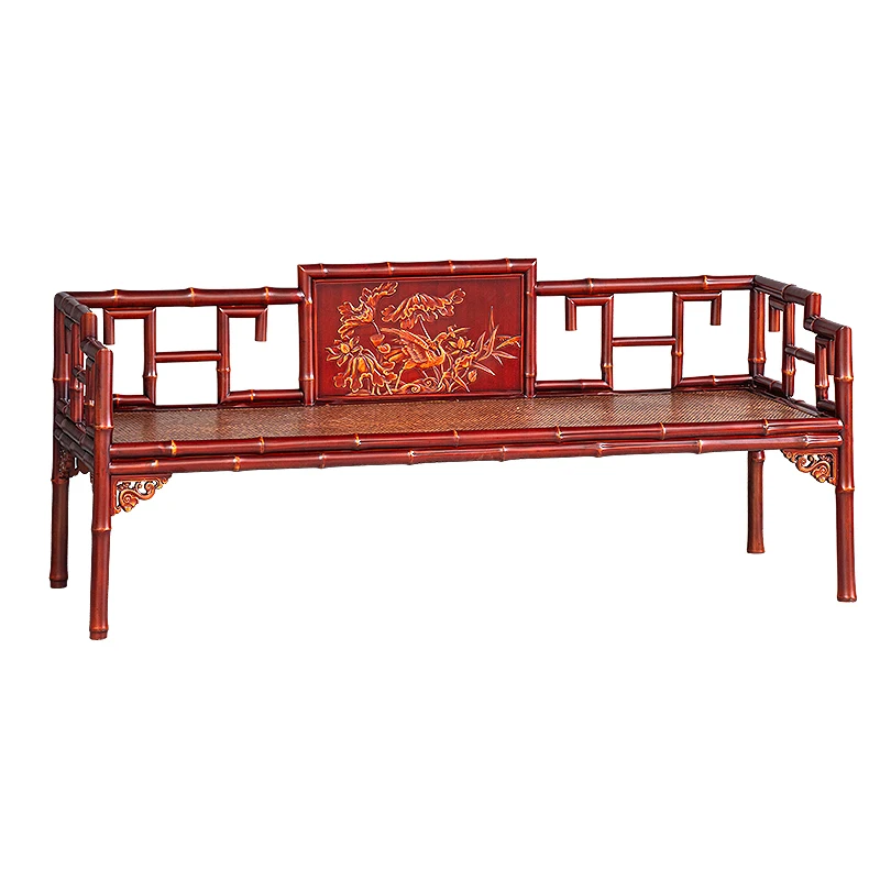 

So's Chinese Dragon Bamboo Official Hat Bench Living Room Arhat Bed Ming Style Retro Extended Large Size Premium Bamboo