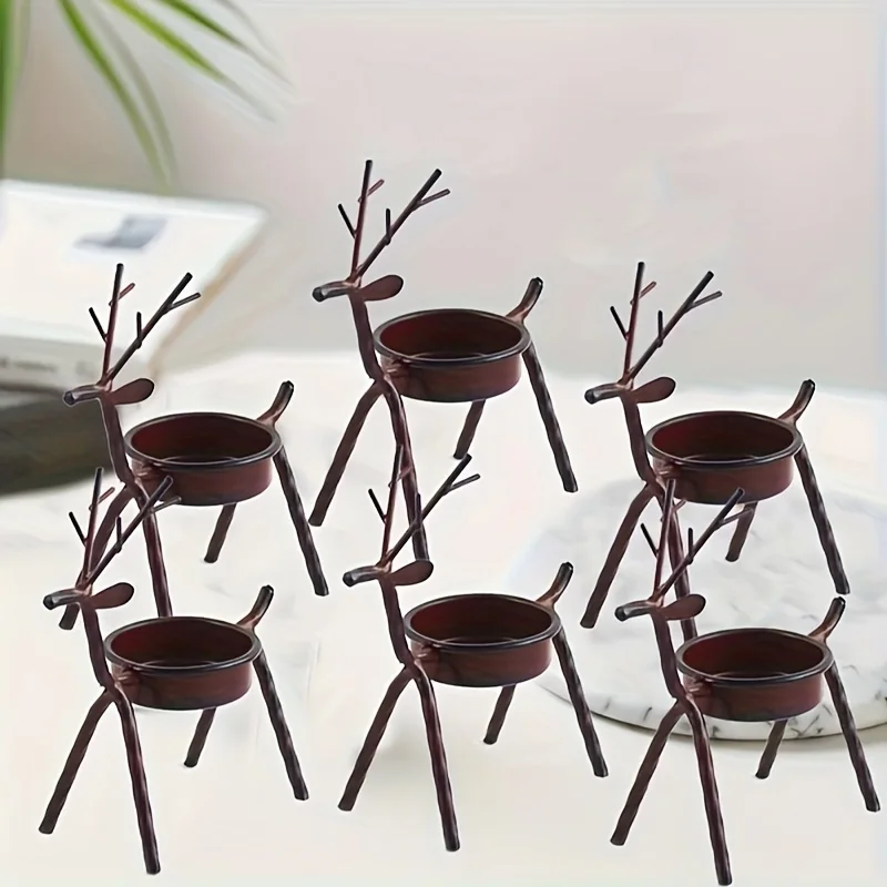 

Iron Craft Deer Candle Holder Stand Home Table Desk Birthday Party Decor Metal Artwork