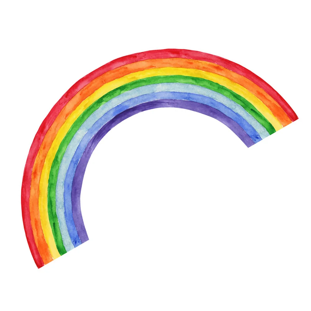 

1 Set Wall Sticker Watercolor Rainbow Pattern Indoor Decor Decal For Room Background Diy Home Adornment Peelable Residue-Free