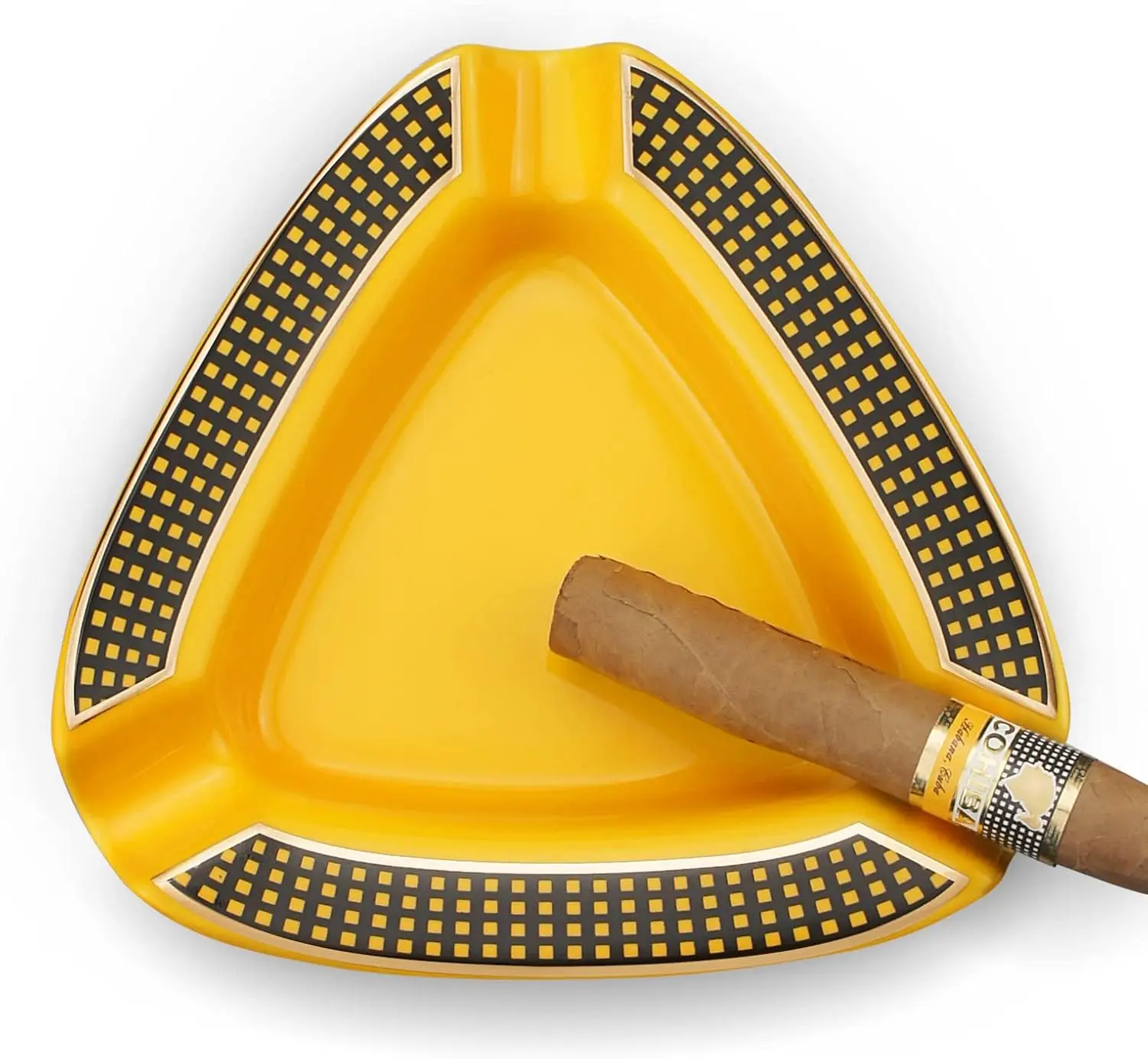 

Triangle Cigar Ashtray with 3 Rests for Outdoor Patio, Large Porcelain Design