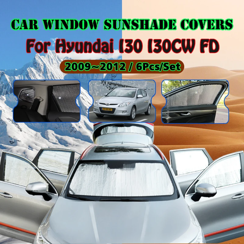 

Car Full Coverage Sunshades For Hyundai I30 I30CW 2009 2010 2011 2012 Anti-UV Auto Sunscreen Window Sunshade Cover Accessories