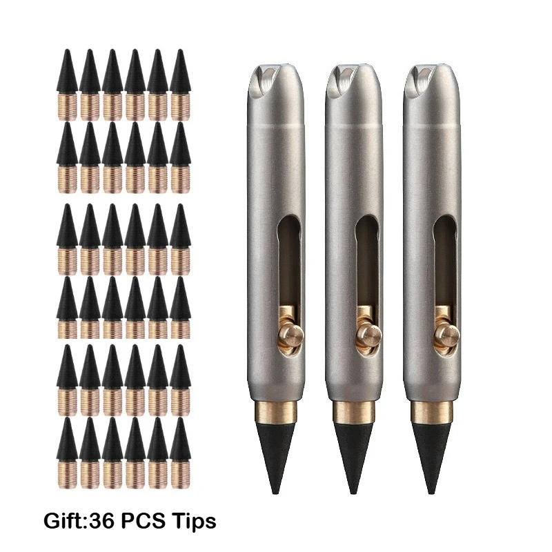 

Portable MINI Titanium Alloy Eternal Pencil Needn‘t Shave Erasable Pencil Key Pendant Pocket Pen Stationery School Supplies