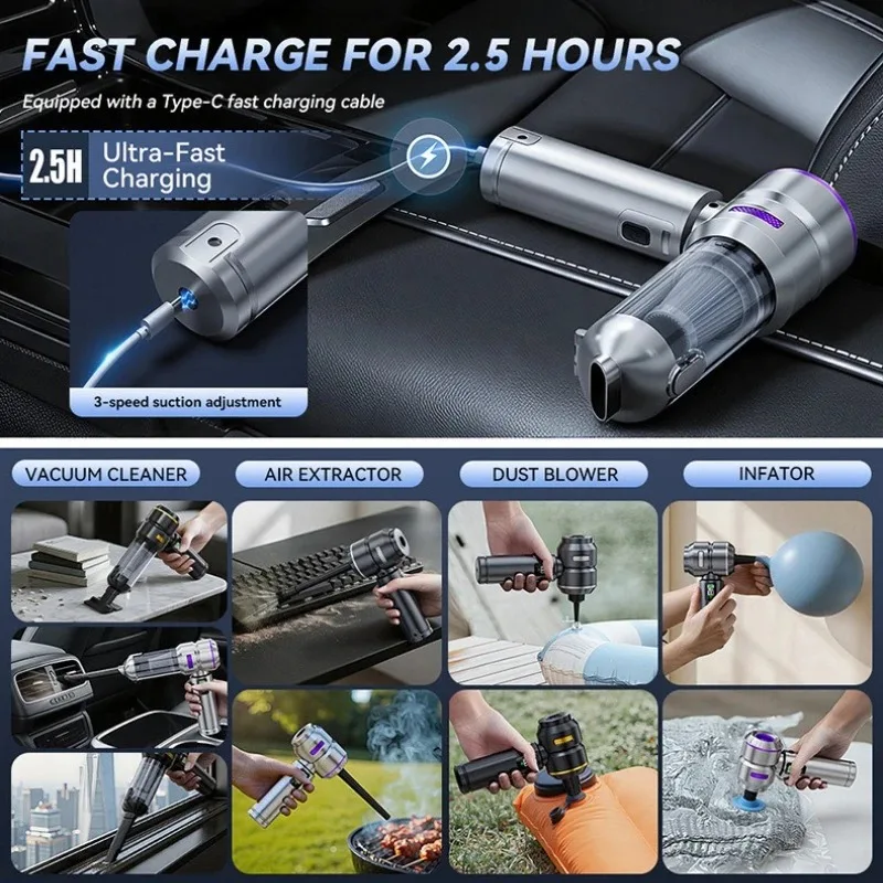 Xiaomi Youpin Vacuum Cleaner High Power Portable Handheld Wireless Brushless Motor Clean Machine Powerful Dust Blower Inflator