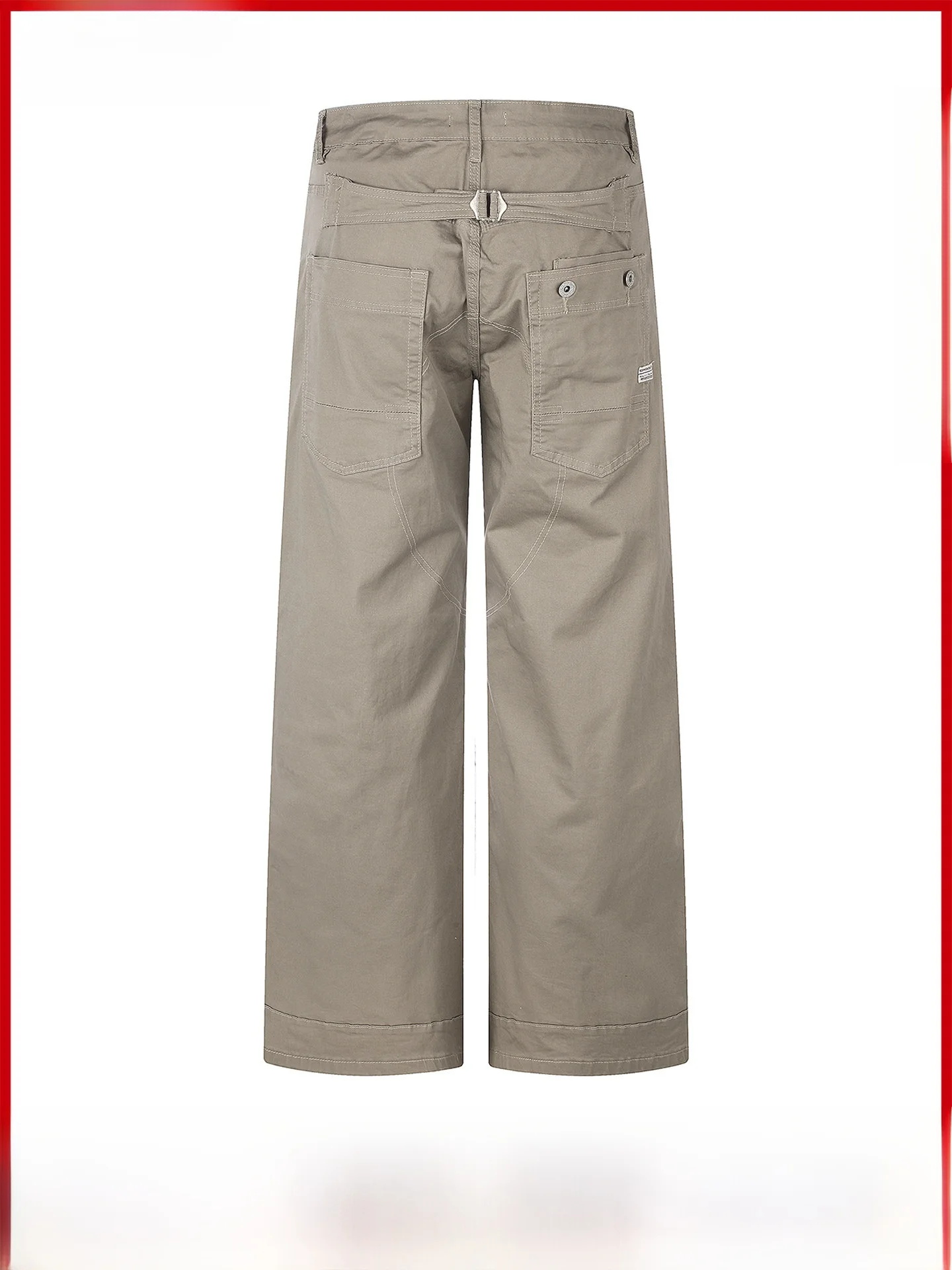 American Retro Patchwork Pure Cotton Loose Straight Casual Pants for Men Paris Button Logging Workwear Breathable Comfortable