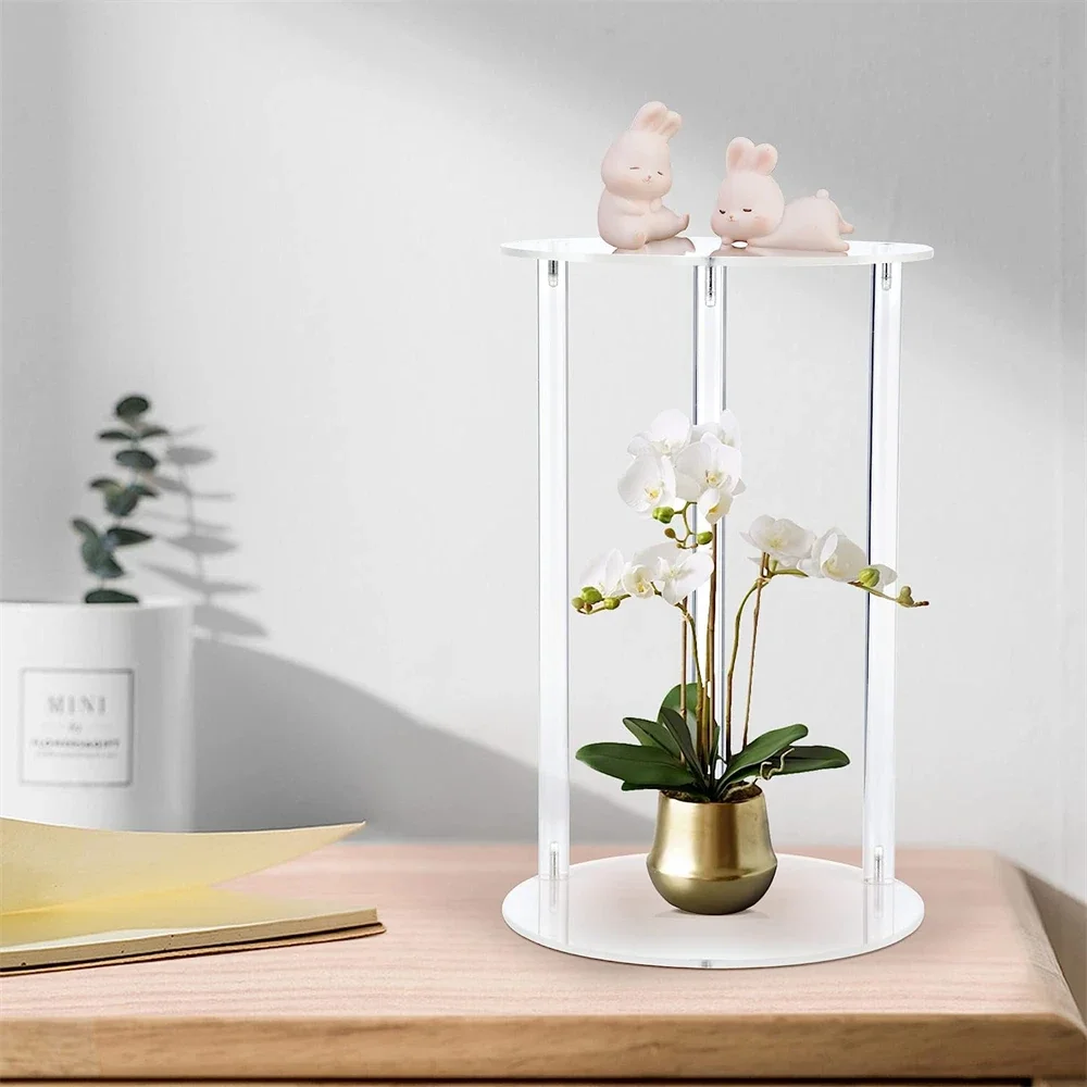 Clear Flower Stand Round Wedding Decoration Table Centerpiece Acrylic Vase Decorative Column Props for Floral Event Party Decor