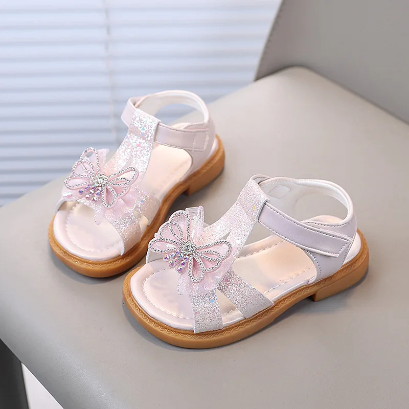 PURPLE PINK WHITE Children Shoes Girls  Princess Shoes Fashion Girls Sandals Kids Designer Single Shoes Summer New Girls Sandals
