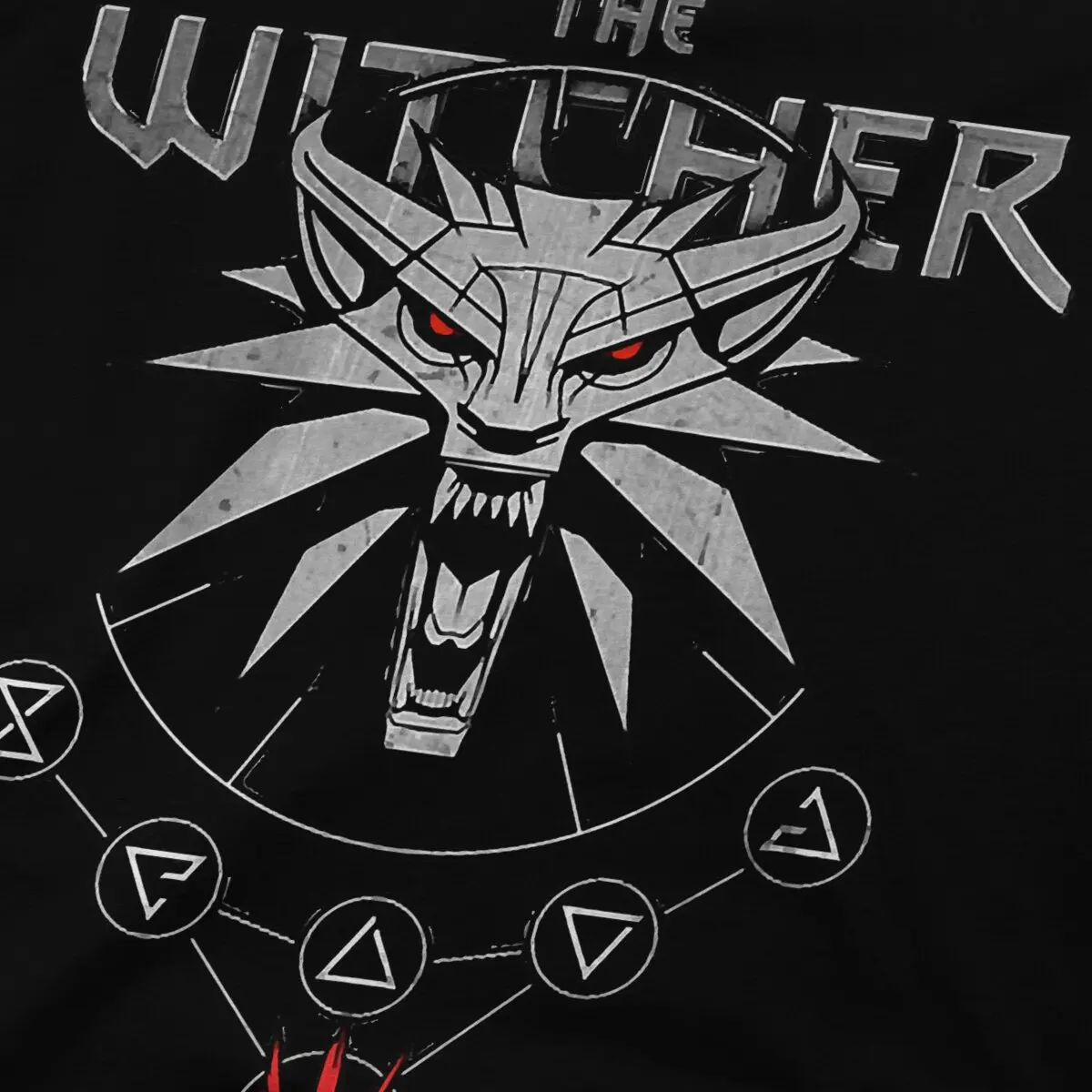 The Game W-Witcher Man TShirt White Wolf Fashion T Shirt Harajuku Streetwear Hipster