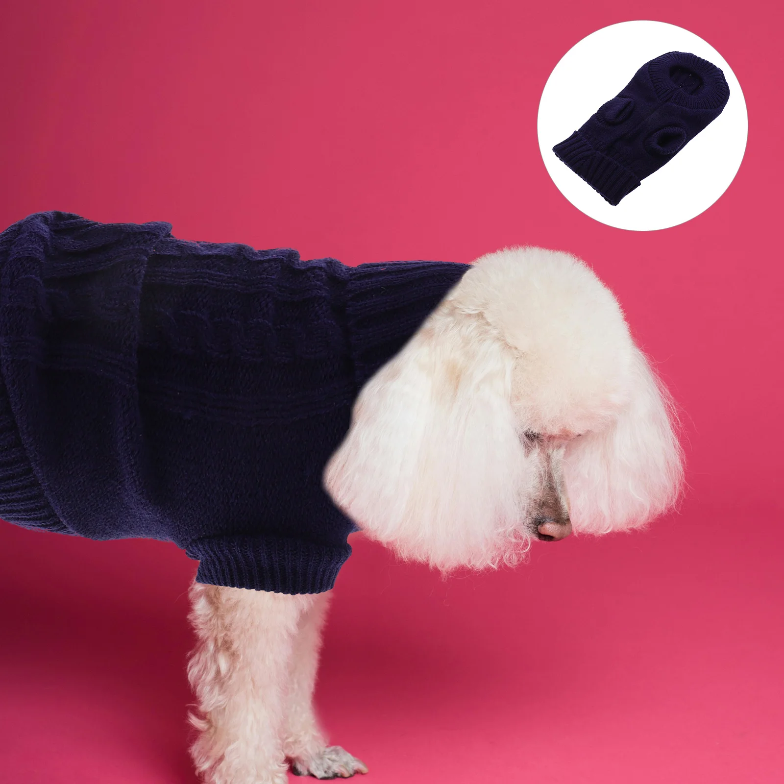 

Warm Small Breed Dog Sweater Solid Color Soft Knit Turtleneck Pullover Winter Outfit Thick Cozy Dog Apparel Puppy Clothes