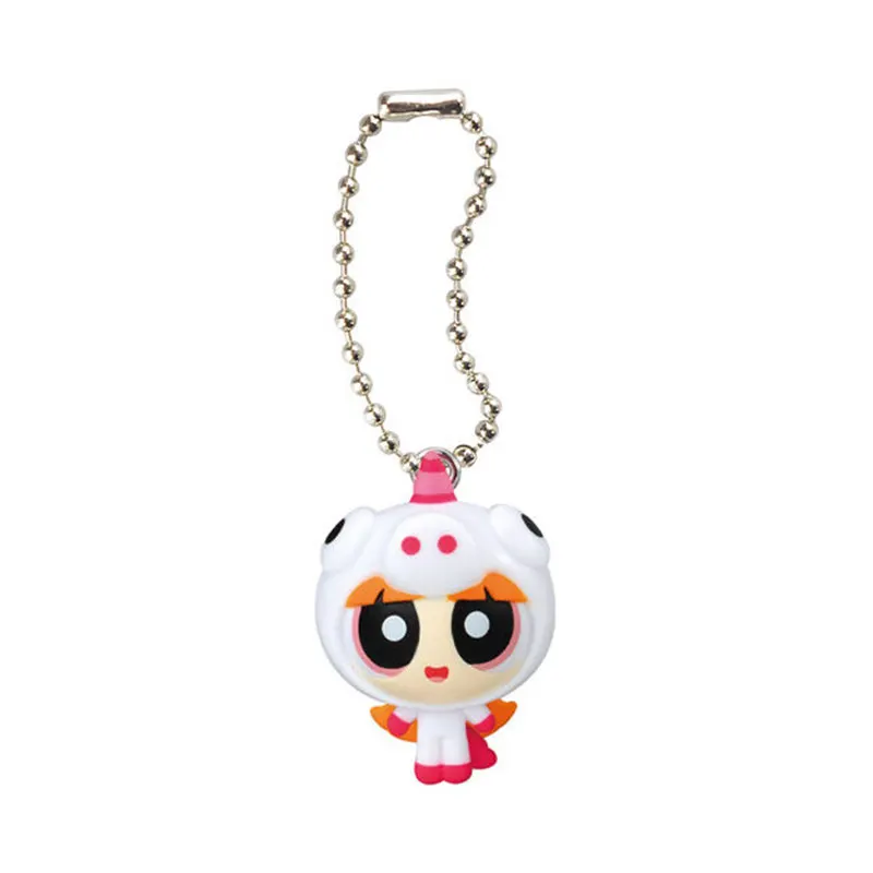 Bandai Powerpuff Girls Blossom Unicorn Rabbit Shape Pendant Keychain Gashapon Mini Figure Bag Charm For Adult Collectors view 2