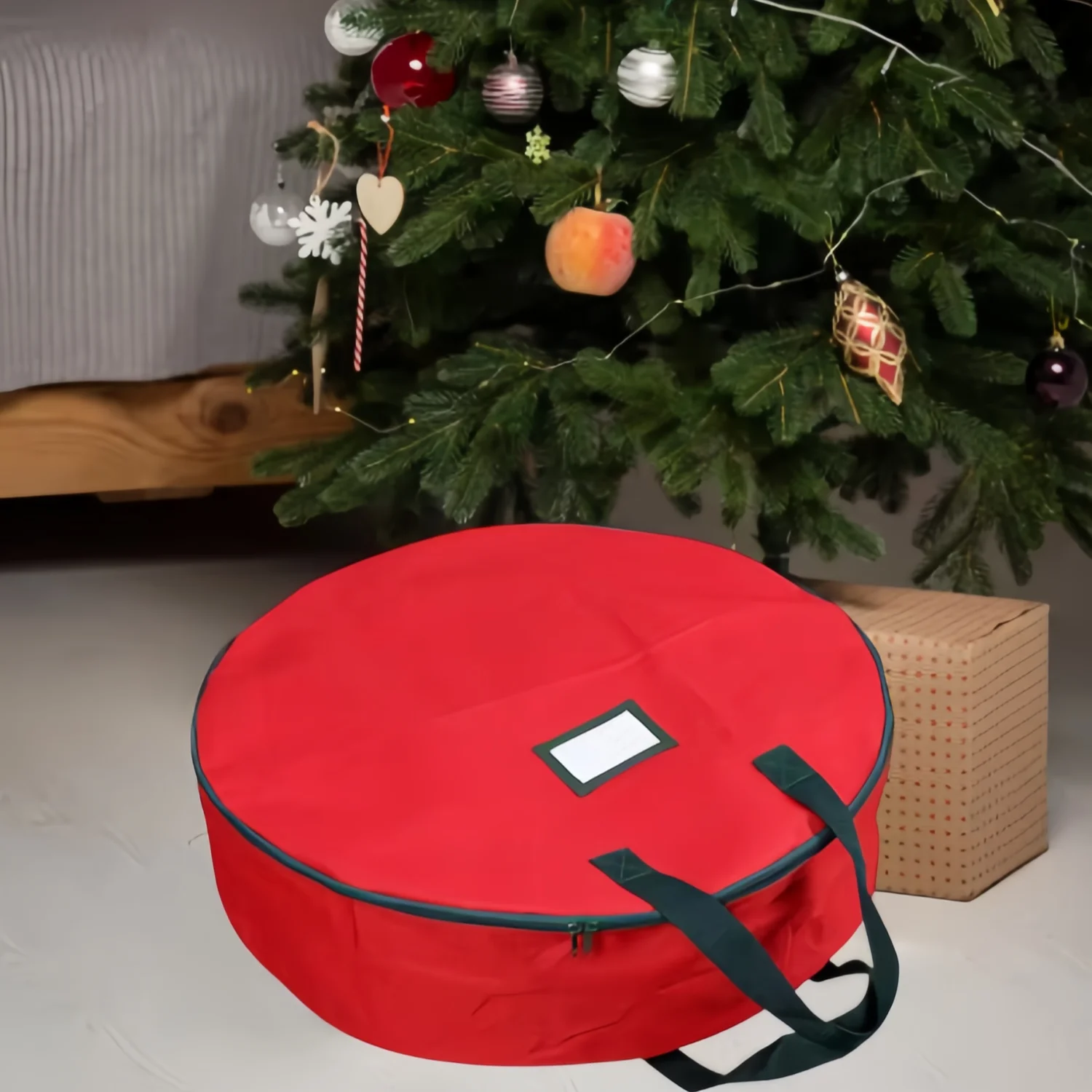 Kleidertasche, Weihnachtskranz-Aufbewahrungstasche, wasserdicht, staubdicht, Aufbewahrungstasche für Kleidung, Heim-Organizer mit Griff und Reißverschluss