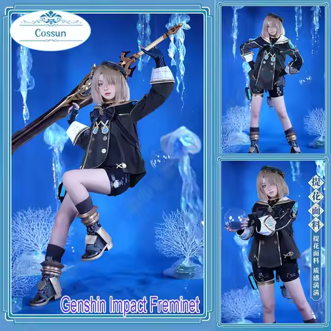 Game Genshin Impact Freminet Cosplay Costume Halloween Outfits Game Clothing Women Anime Clothing Freminet Wig