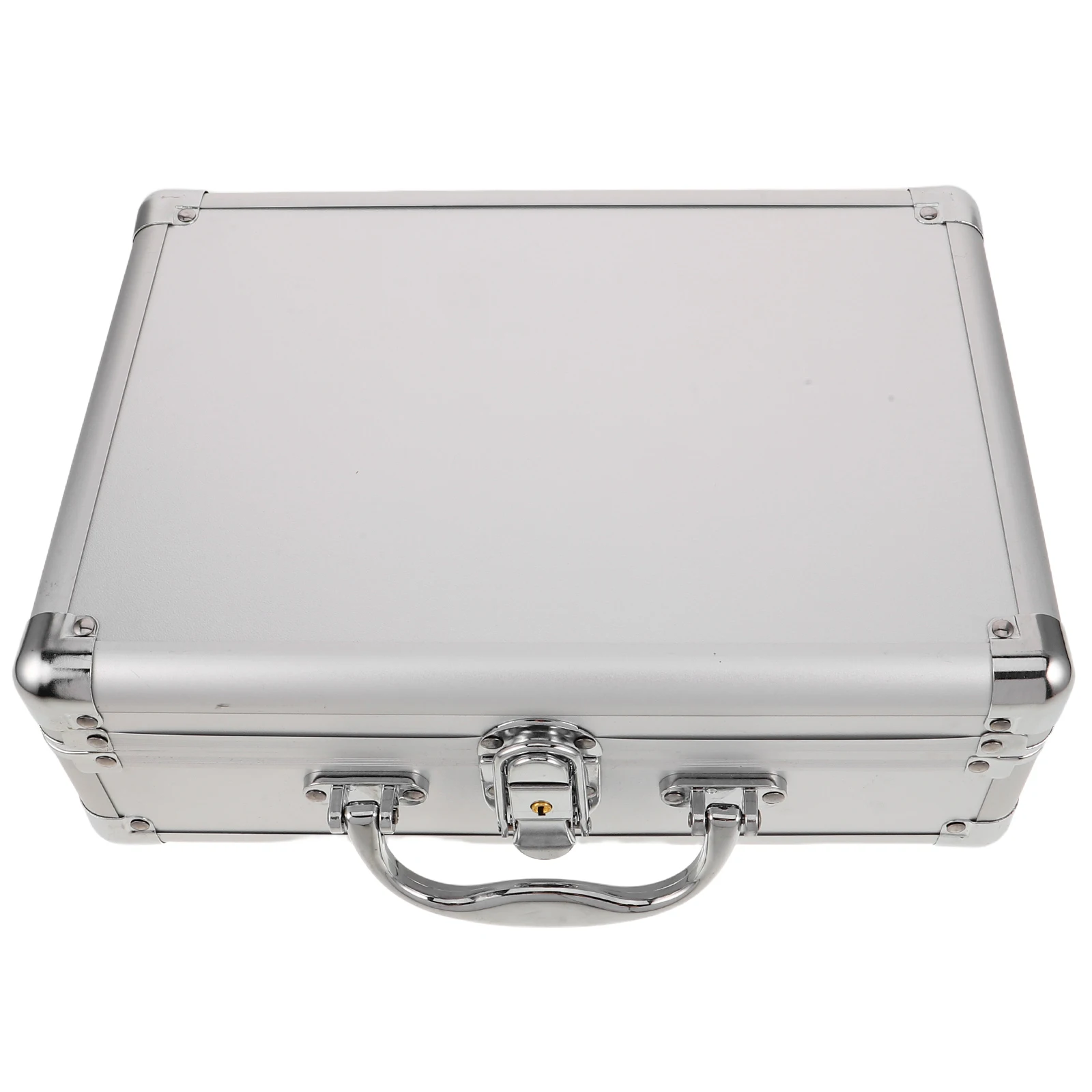 

Multifunctional Aluminum Alloy Storage Box Key Lock Portable Handle Hard Shell Protective Case For Tools Documents Microphones
