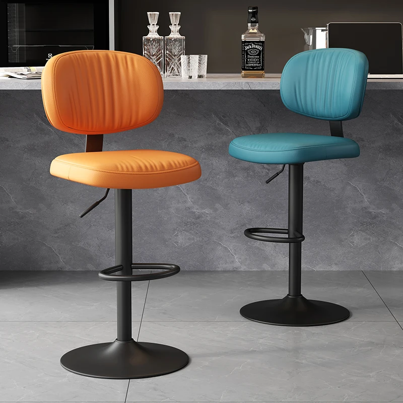 Height With Back Bar Chairs Adjustable Reception Desks Metal Swivel Bar Stools Relaxing Soft Bancos De Bar Trendy Furniture