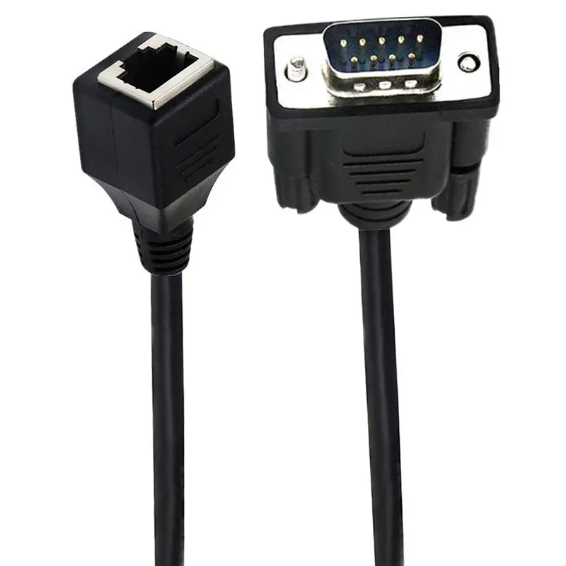 15cm DB9Pin Male Female to RJ45 Adapter Cable RJ45 Female to DB9 Male Female Network Cable Connector to Network Cable Extender