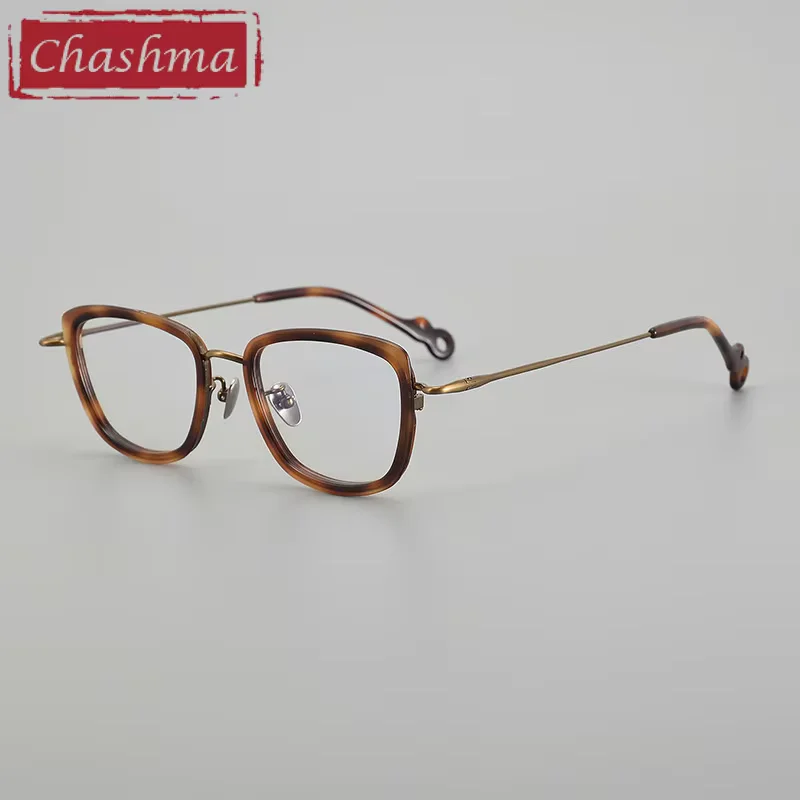 

Chashma Prescription Glasses Women High End Optical Eyeglasses Frames Acetate Pure Titanium Spectacles for Recipe Eyewear Lenses