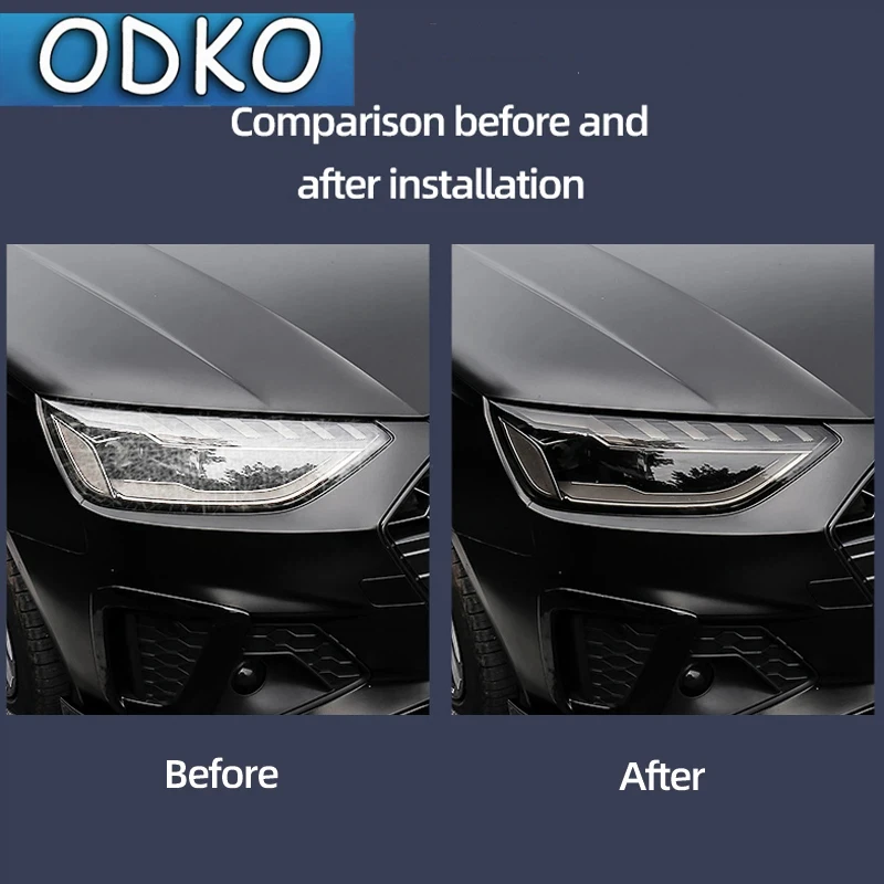 For Audi A3 A4 A5 A6 A7 A8 Q3 Q5 Q7 S3 S4 S5 Light Black Car Tint Lighthouse Tail Light Headlights Fog Vinyl Sticker