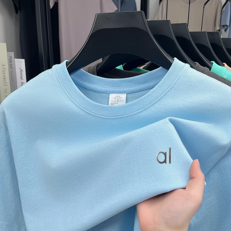 Camiseta de diseño de alta calidad para hombre, cuello redondo, estampado de letras, manga corta, 100 algodón, media manga, ropa deportiva transpirable de moda para verano