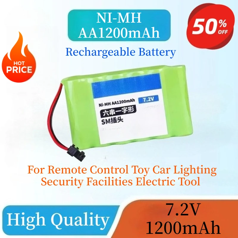 Brand New 7.2V 1200mAh Rechargeable Ni-MH AA Battery Pack for Remote Control Toy Car Lighting Security Facilities Electric Tool
