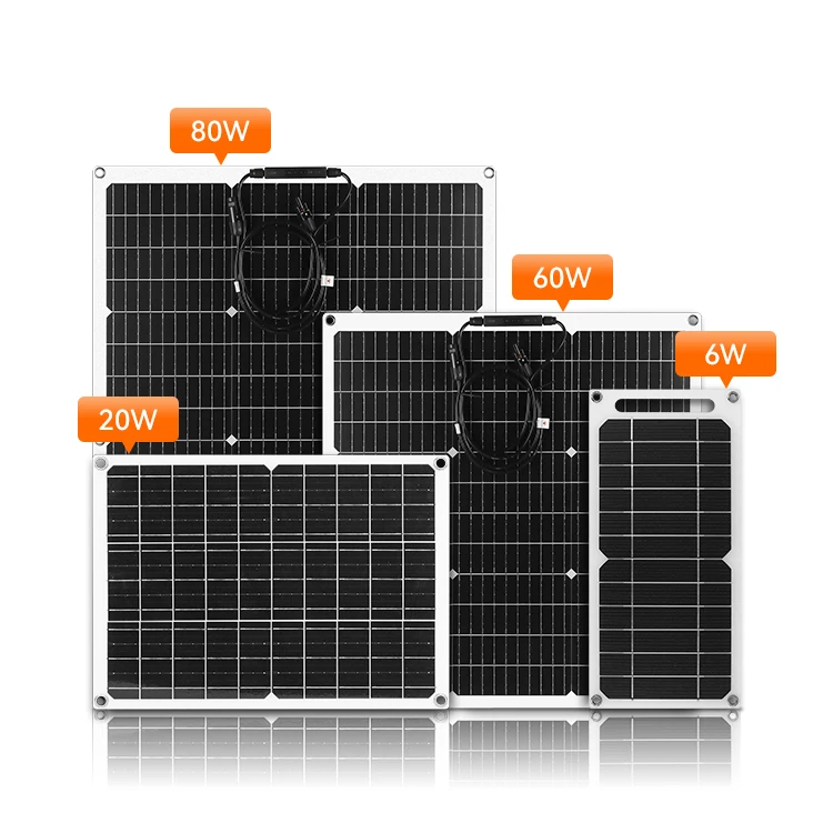 Lightweight 6W 10W 20W 40W 80w Monocrystalline Silicon Photovoltaic Panels Portable Flexible Solar Energy