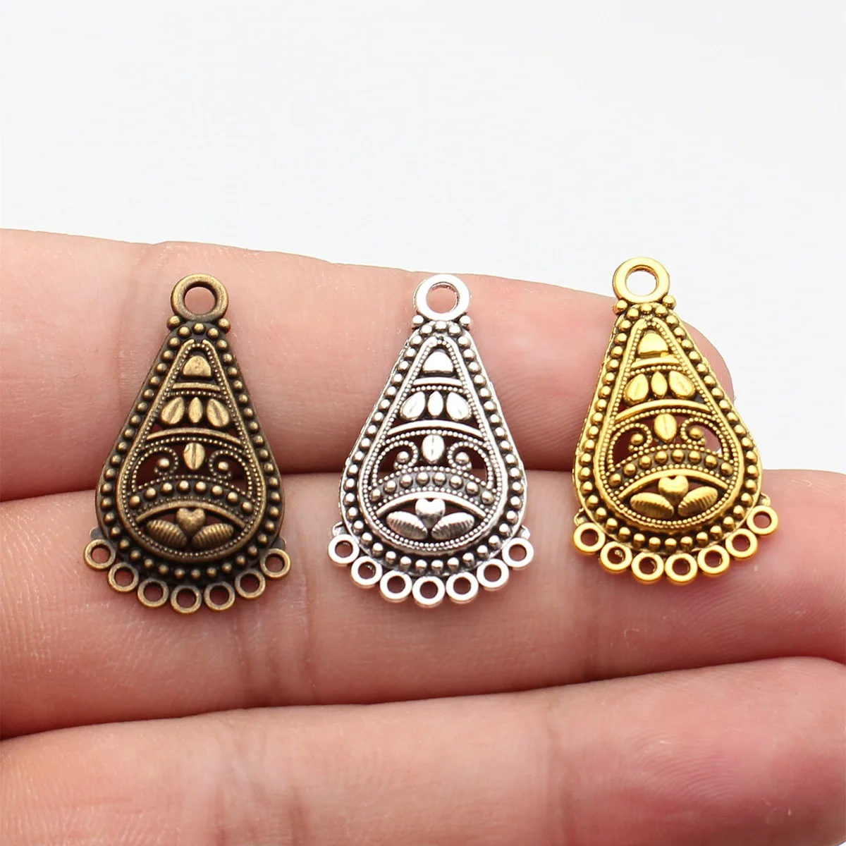 WYSIWYG 10pcs 17x30mm 3 Colors Porous Earring Connector For Earring Making DIY Earring Findings Accessories