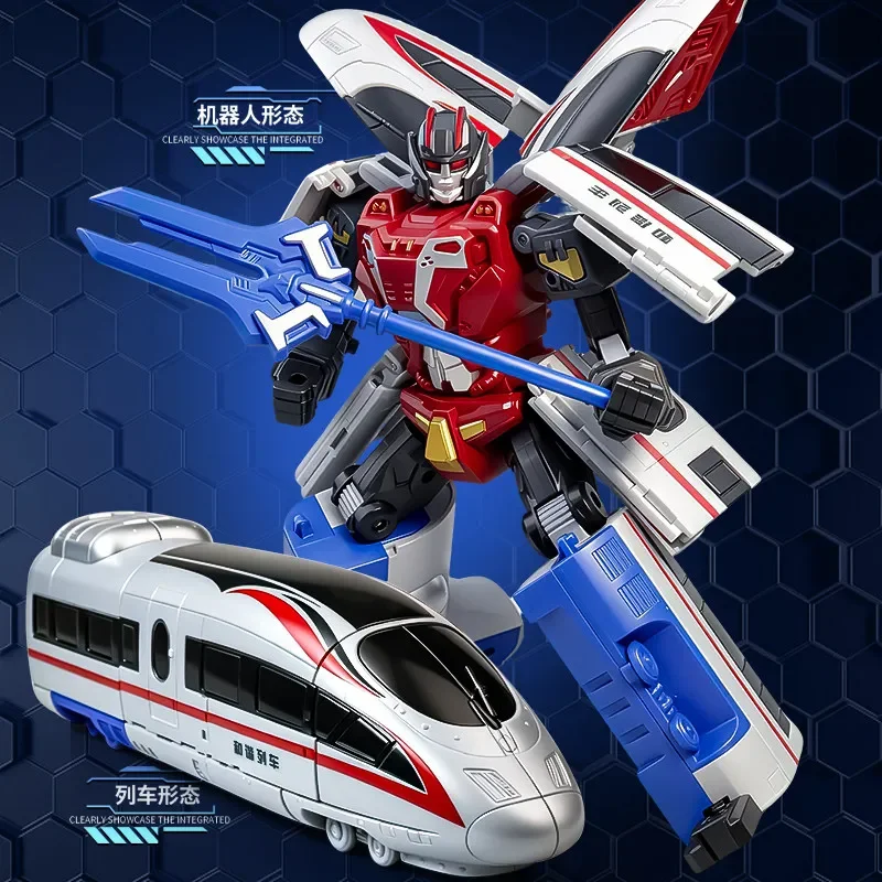 Mech Warrior Mecha Aircraft Model Transformation Action Figure Robot Toys Transport Aircraft High-Speed Train Deformation Toys