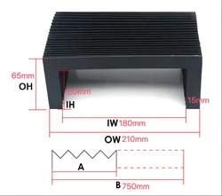 1pc Customized U Style Bellows Cover for Cnc Lmax = 750mm