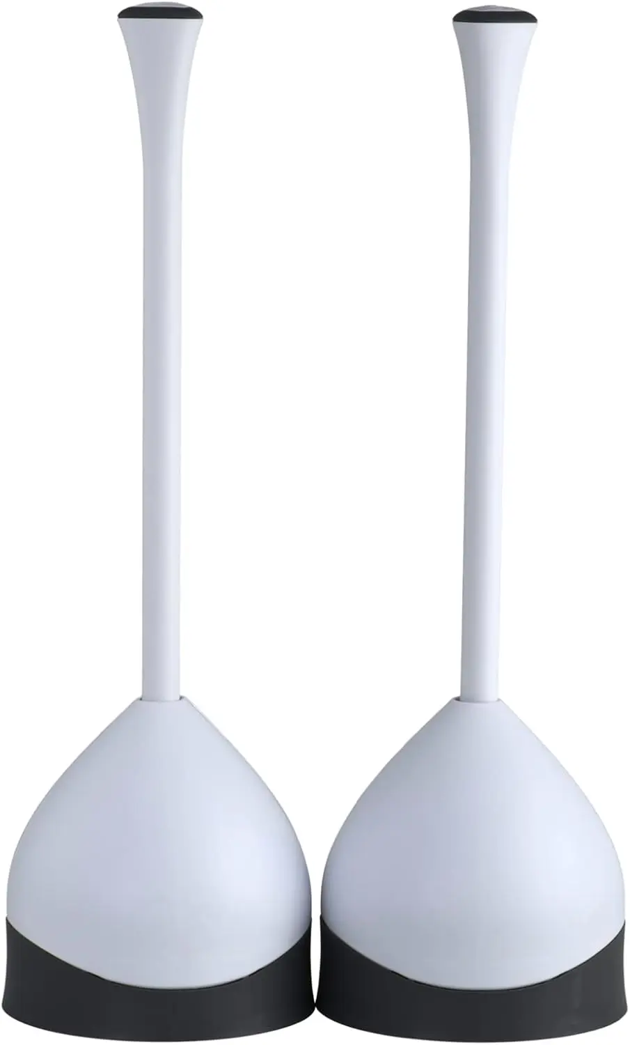 

2-Pack Toilet Plunger with Hideaway Caddy for Bathroom Organization, Storage Accessories, Unclogger Holder in White