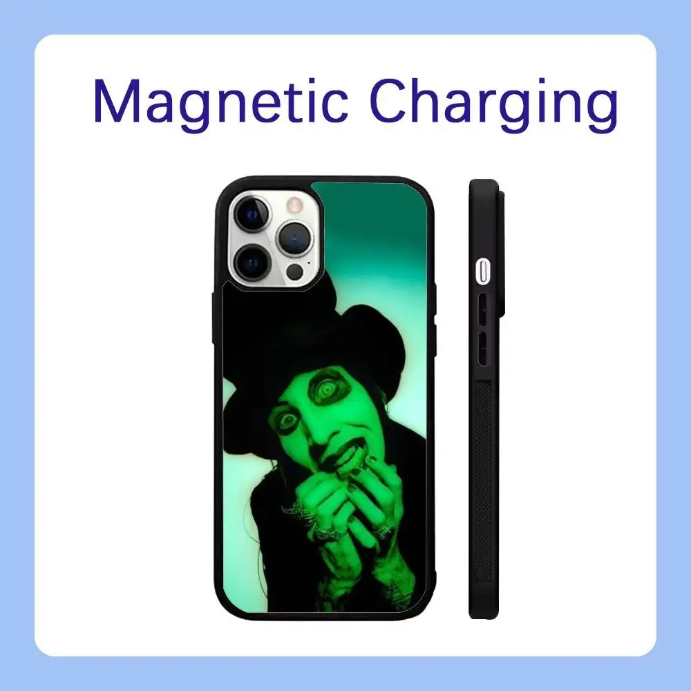 حافظة هاتف مارلين مانسون لهاتف آيفون 17,16,15,14,13,12,11,Pro,Max,Plus,Air,Mini,SE Magsafe شحن لاسلكي مغناطيسي
