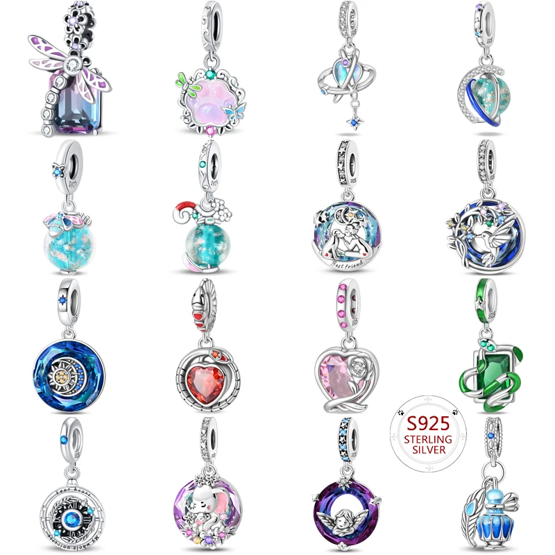 

Hot original S925 sterling silver charm pendant, suitable for bangle bracelet, exquisite luxury jewelry holiday gift women