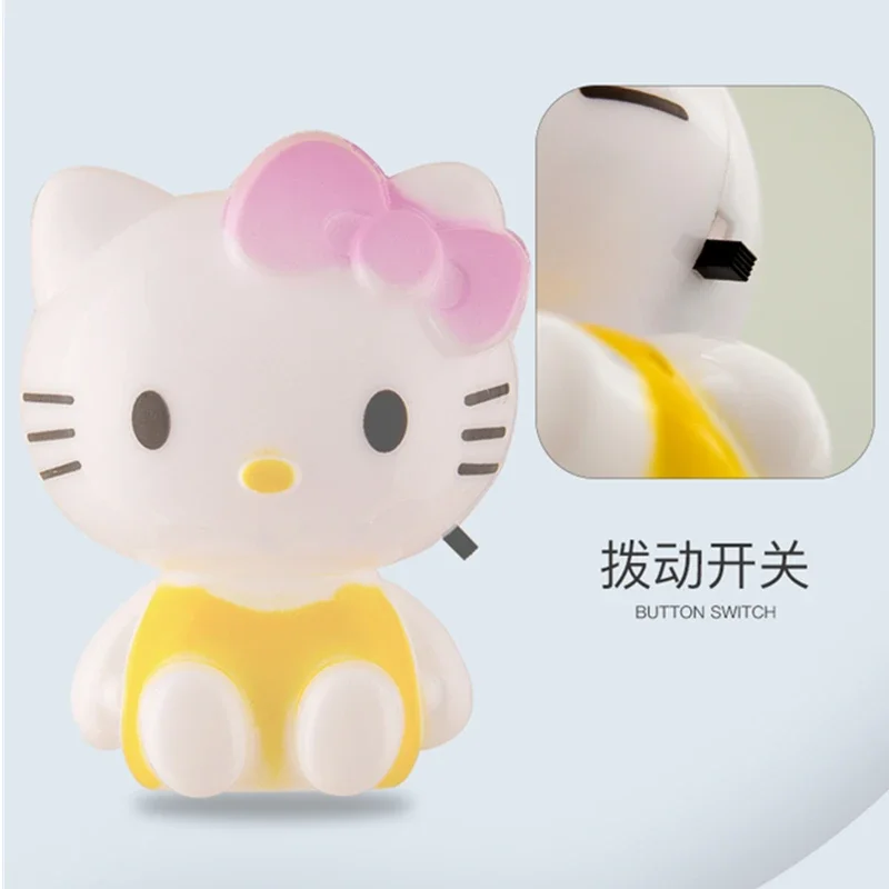 Sanurgente-Veilleuse à douille Hello Kitty, lumière douce Anime mignonne, lumières LED de chevet, décoration de chambre, jouet pour enfants, cadeau d'anniversaire