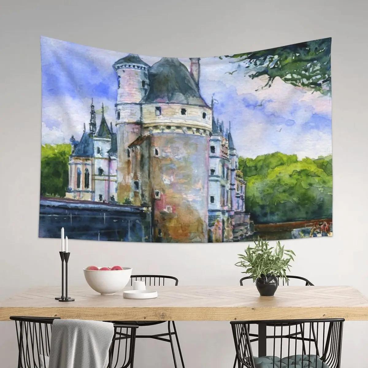 

Chenonceau Castle France Tapestry Room Decorator Decorative Wall Mural Home Decoration Accessories Carpet Wall Tapestry