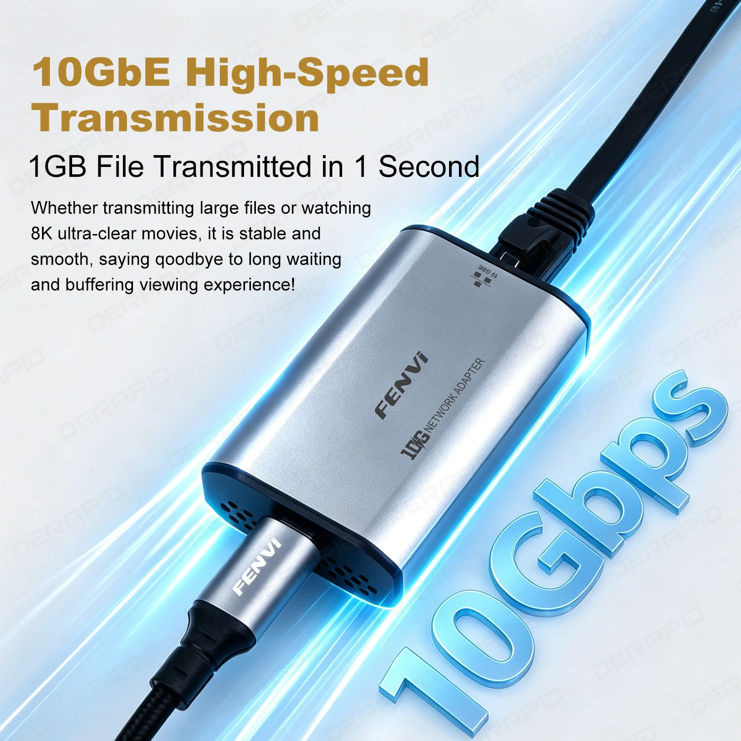 Immagine 5: Adattatore Ethernet USB 10GbE con chip RTL8159, USB3.2 Gen2x2 Type C a RJ45, scheda di rete esterna 10G senza driver per gaming e streaming