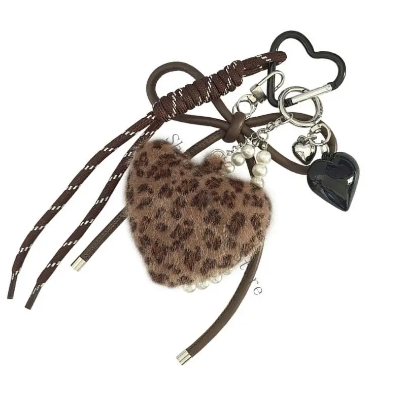 حقيبة أنيقة قلادة كيرينغ ستار أفخم القلب حبل مضفر حقيبة سلسلة مفاتيح العرافة لحقيبة الظهر محفظة حقيبة يد الديكور 066F #5