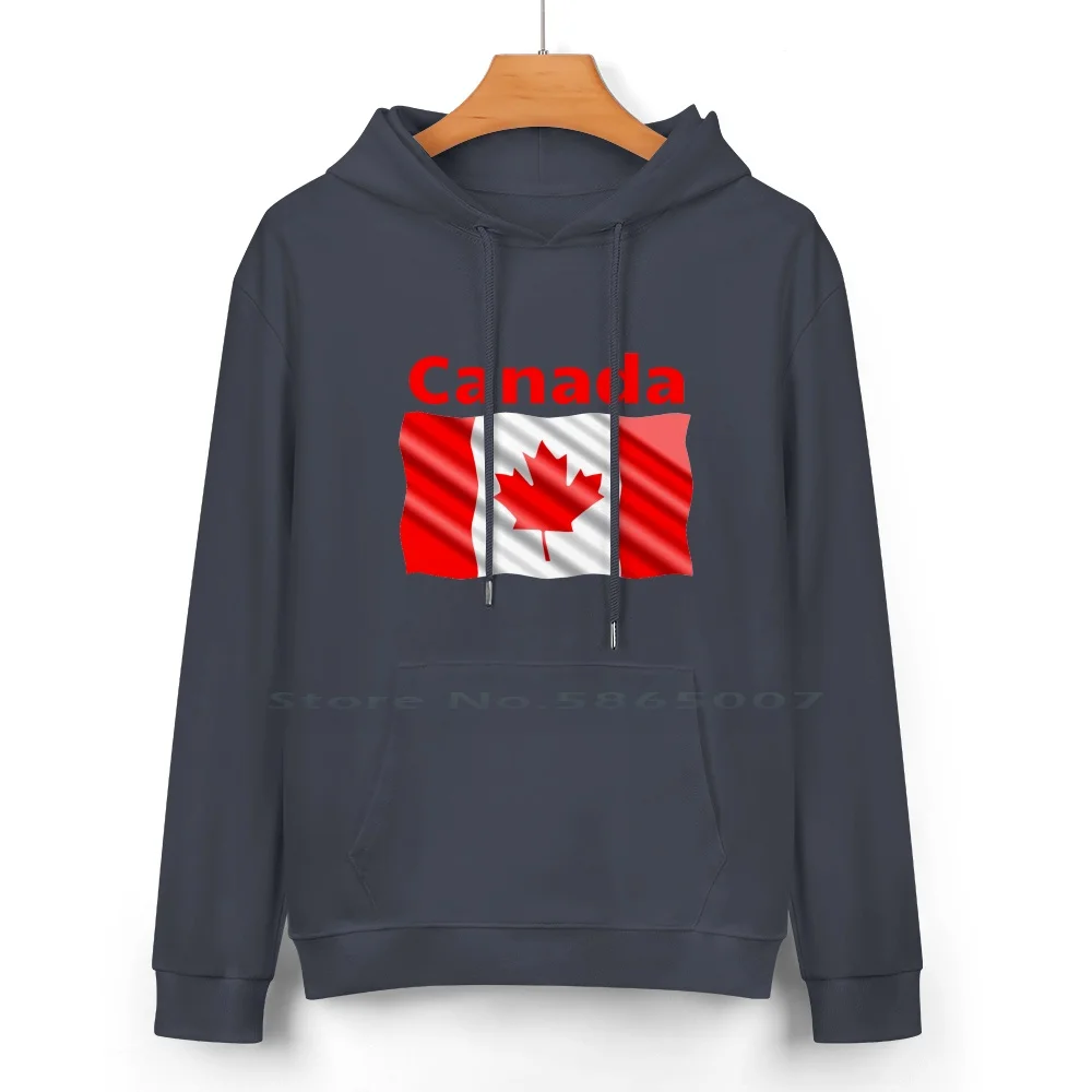 Flag Of Canada Pure Cotton Hoodie Sweater 24 Colors Popular Flag Of Canada Red Leaf 100% Cotton Hooded Sweatshirt For Women Men