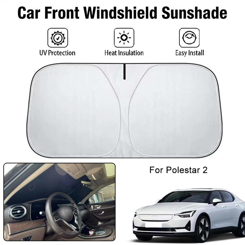 

Foldable Car Windshield Sun Shade UV Block Heat Insulation For Polestar 2 Interior Protection Accessories
