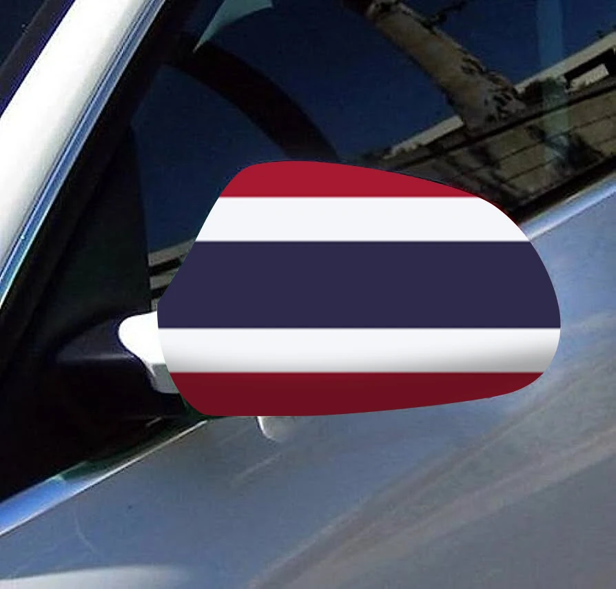 Directly Delivery 2 Pcs Free Size Four-way stretch fabric  Thailand Flags Car Mirror Cover