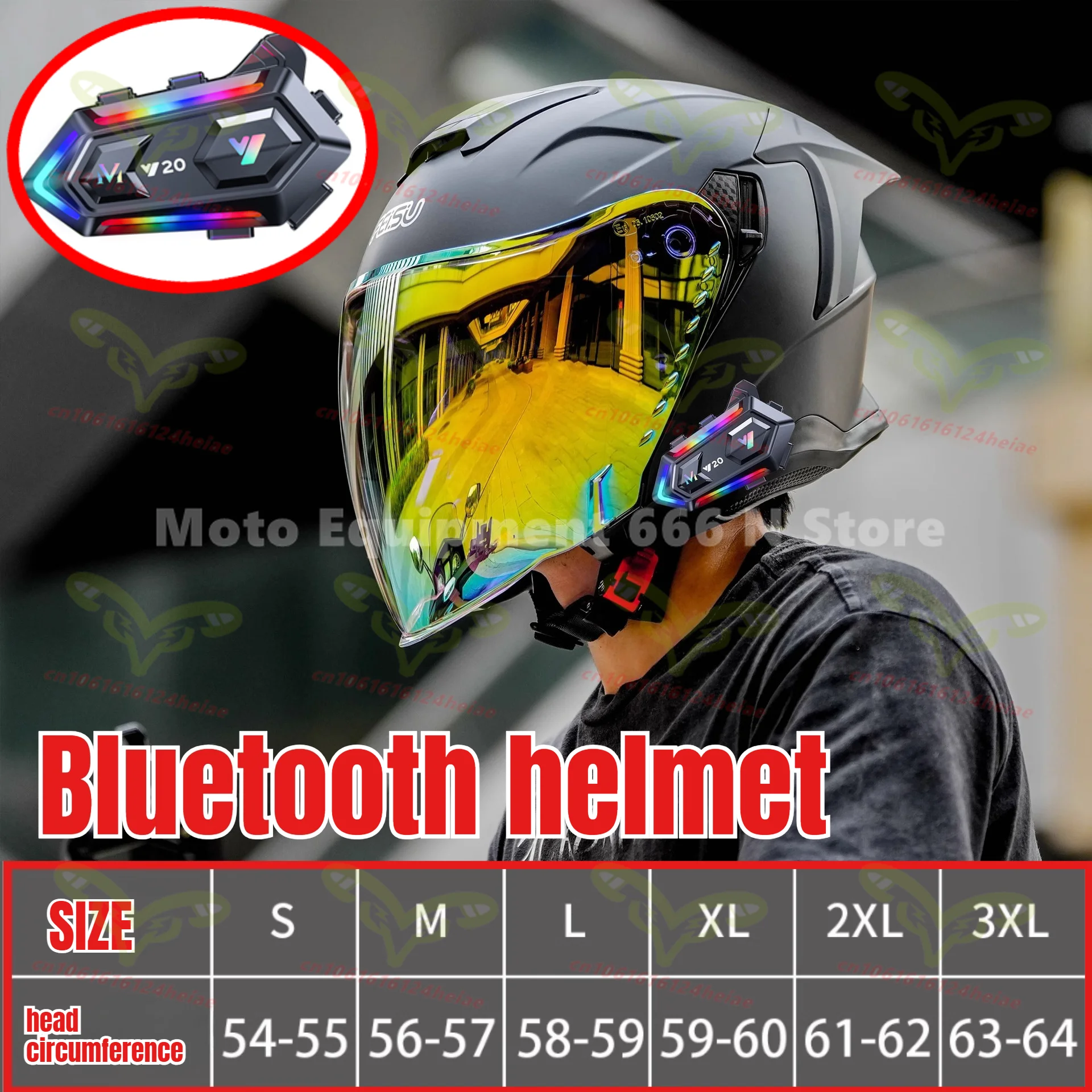 

Мотошлем Feisu Bluetooth с двойными линзами, летний, для мужчин и женщин, противоударный, безопасный, для езды на мотоцикле, cascos para moto