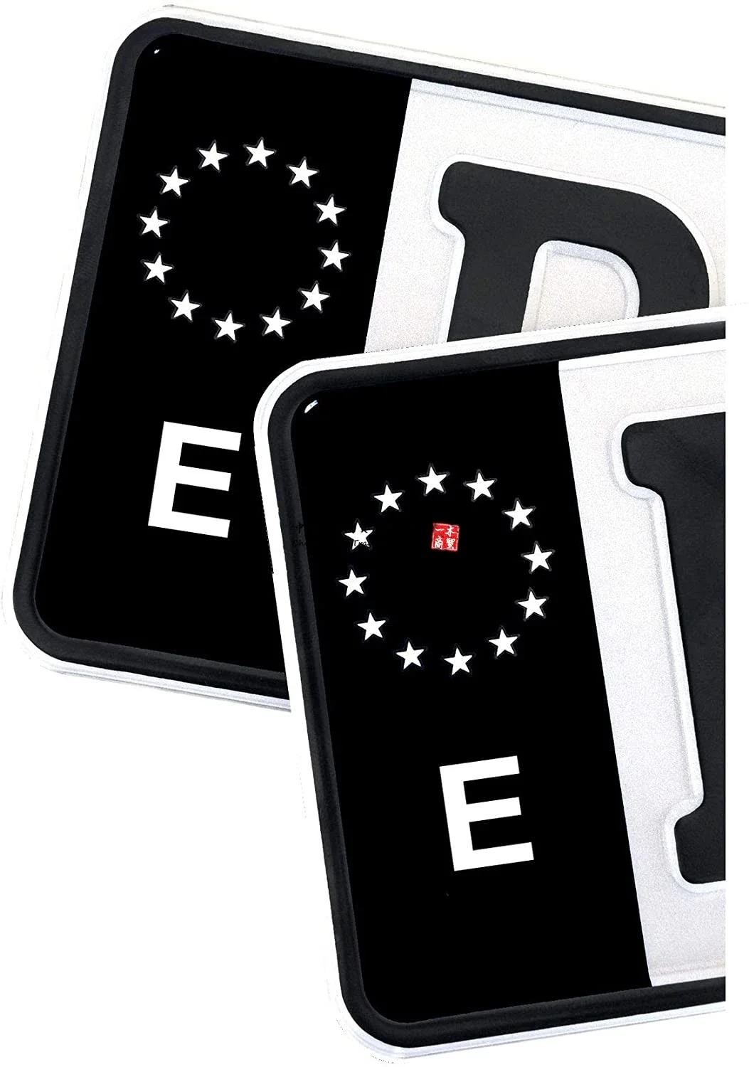 2 x Number Plate Black Sticker D E GB NL PL DK CZ SK EU Field Film Black Car Trailer Caravan Bus Fits all standard sized Vinyl