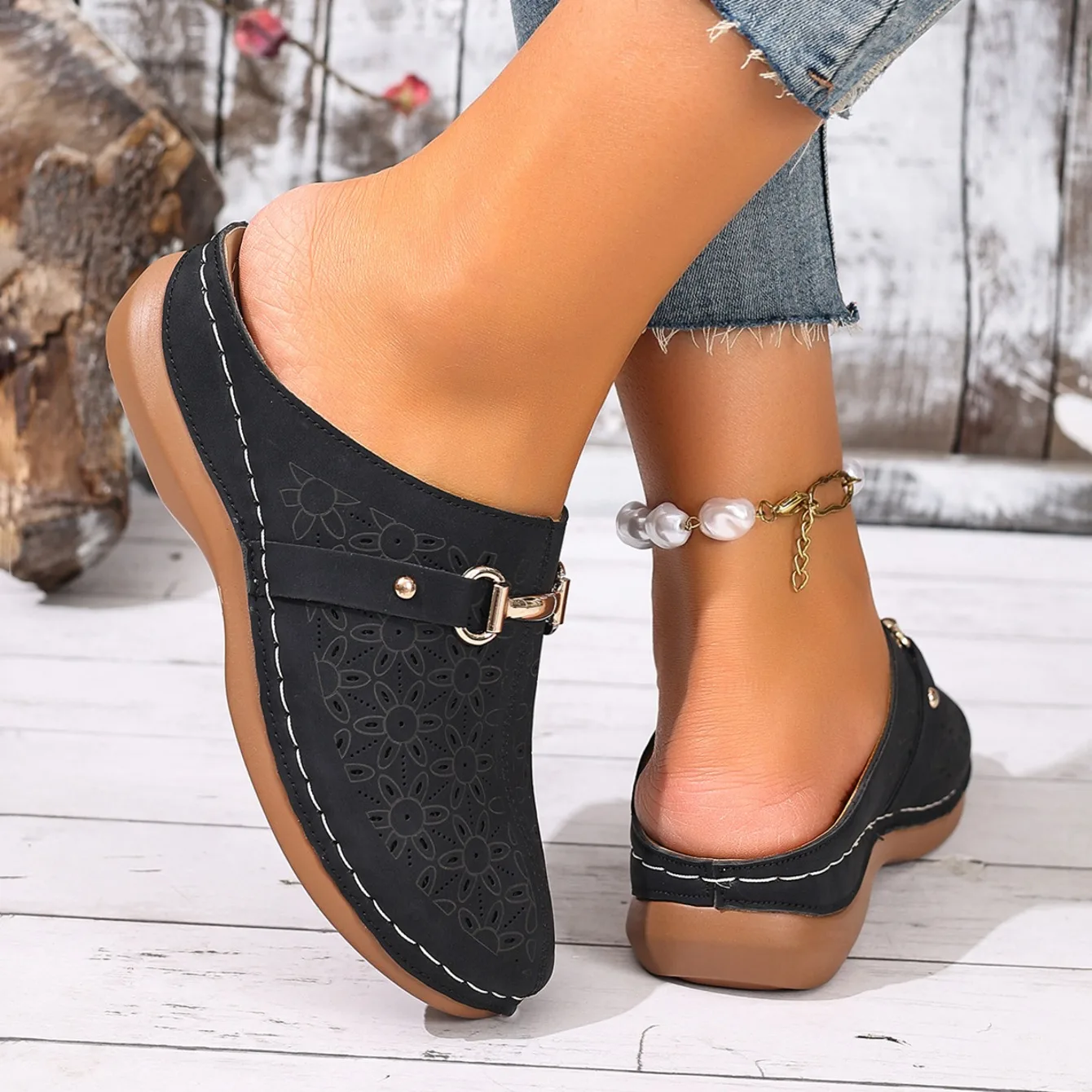 Damen-Halbschuhe: Leichte, modische Outdoor-Watschuhe für Mütter mittleren Alters – Sommer-Sandalen für Frauen – Detail 16