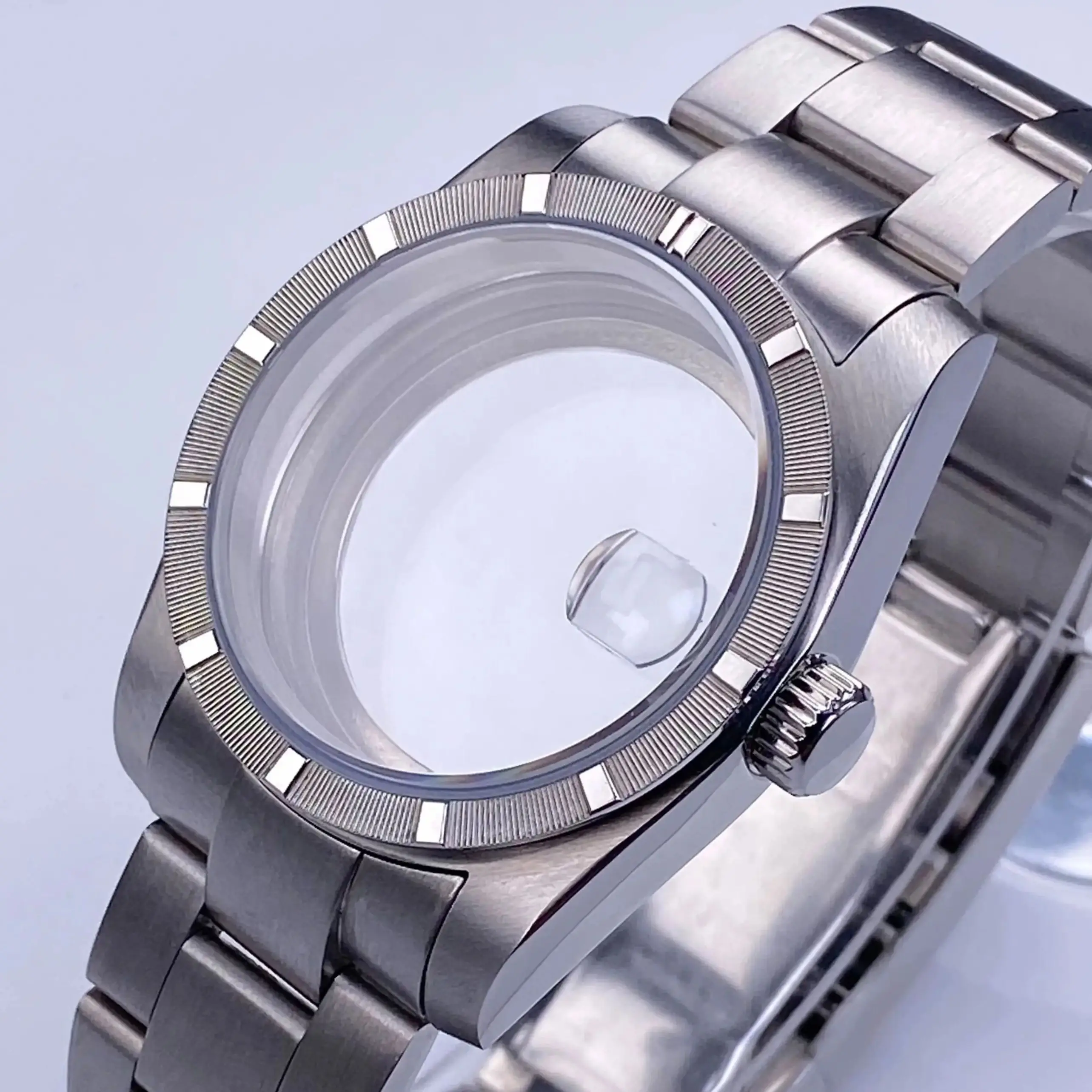 Custodia NH35 di alta qualità 36mm LUNETELLO ruotato del motore Custodia impermeabile in vetro zaffiro per parti di modifica AK Movimenti NH35/NH36