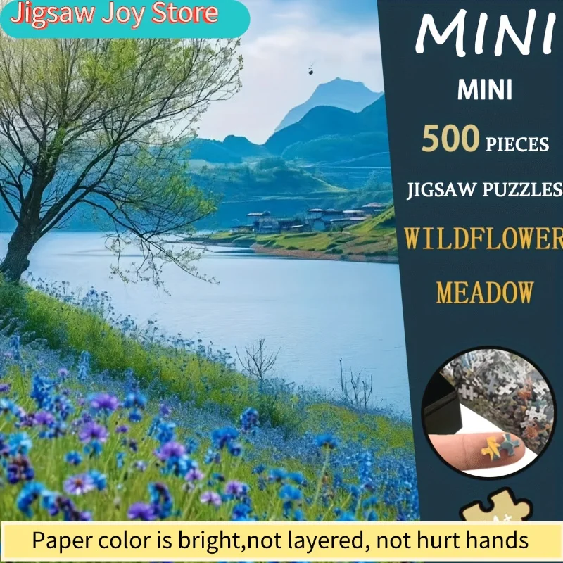 

1-Box Wildflower Meadow Puzzle Suitable for Adults - 15x10" Floral Botanical Art with Fragrant Meadow Scene, Portable Boxed P