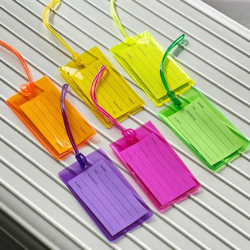 Transparent Visible Suitcase PVC Luggage Tag Anti-lost ID Card Cover Suitcase Boarding Pass Identity Card Name Tag Multifunction